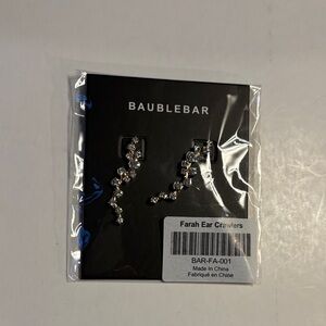 BaubleBar Sparkling Silver Ear Crawlers
